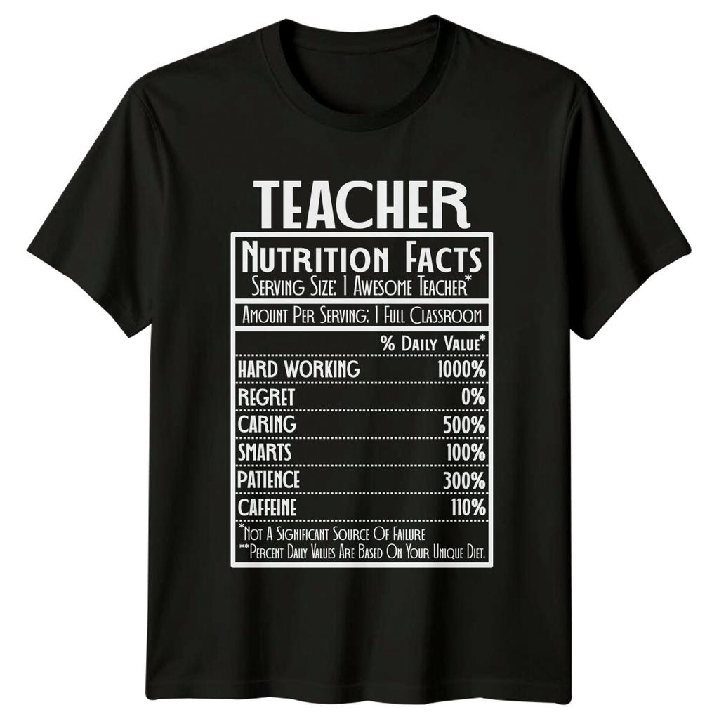 Teacher Nutrition Facts Funny Job Title TShirt