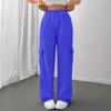 Women's Casual, Stylish, Loose-fitting, Sporty Drawstring Waist Wide-leg Pants