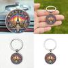Paris Dusk Scene Keychain With Glass Alloy Pendant For Gift And Decor