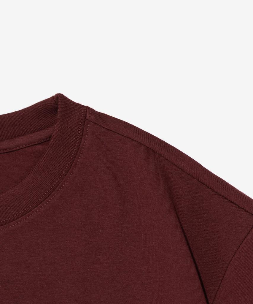 SEOUL APPAREL Bold Lettering Logo Short Sleeve T-Shirt (Wine)