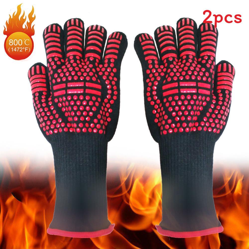 Luvas Resistentes ao Calor para Churrasco com Pegada de Silicone para Grelhar e Cozinhar ao Ar Livre