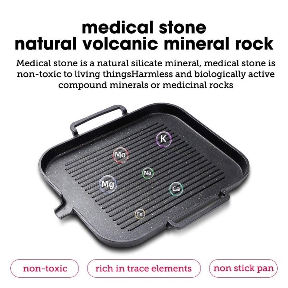 Non Stick BBQ Grill Pan Skillet Portable Camping Barbecue Pan  Induction Cooker