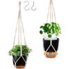 2025 Trend Self-Watering Hanging Planter 2-Pack, 34-Inch Macrame Hanger Plant Pot For Indoor& Outdoor With Drainage