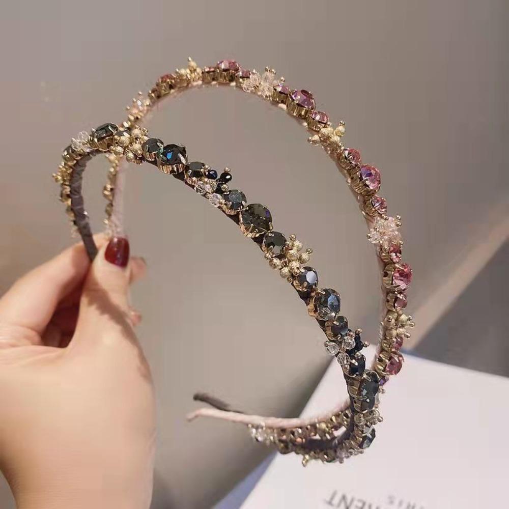 

Хрустальная повязка для банкета, блестящие стразы, обруч для волос в корейском стиле, милая повязка на голову, обруч для волос для девочек