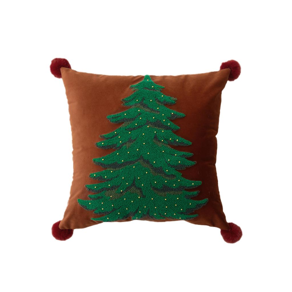 American Style Christmas Elements Cushion Cover Bedroom Living Room Sofa Decoration Pillow Cover Can Be Disassembled and Washed