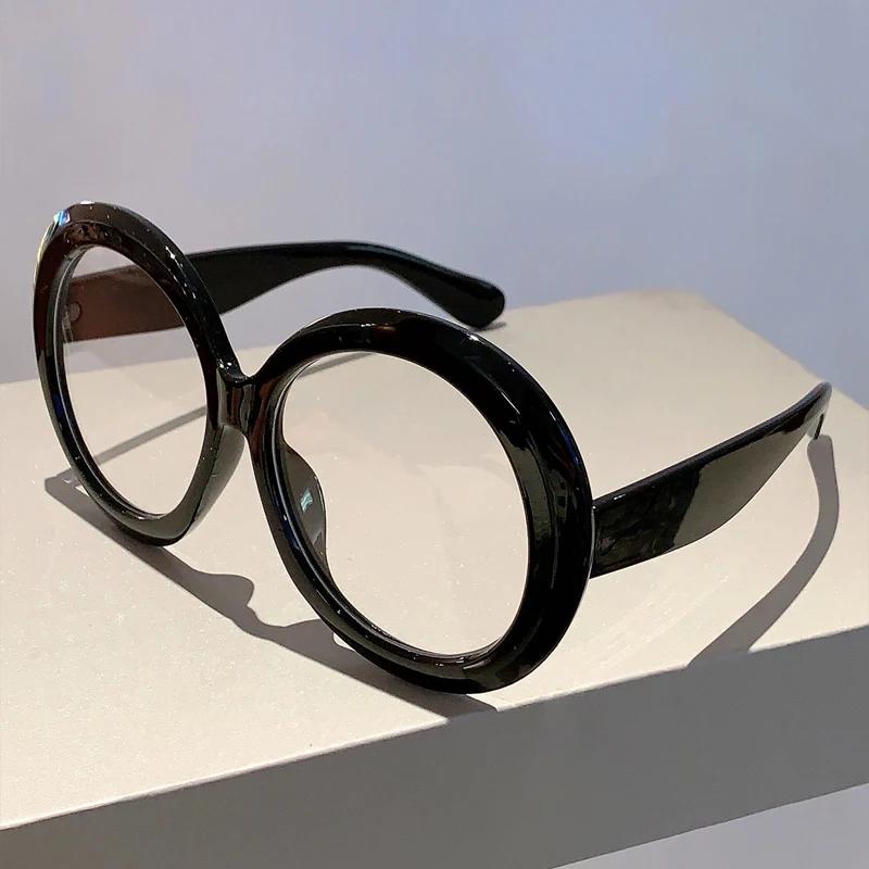 

GM LUMIAS Oversized Round Optical Frames Women Stylish Fashion Vintage Candy Color Glasses Trendy Brand Non-prescription Eyewear чорний