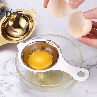 Egg Separator Extended Handle Cookware Stainless Steel Egg Yolk White Filter Kitchen Gadget