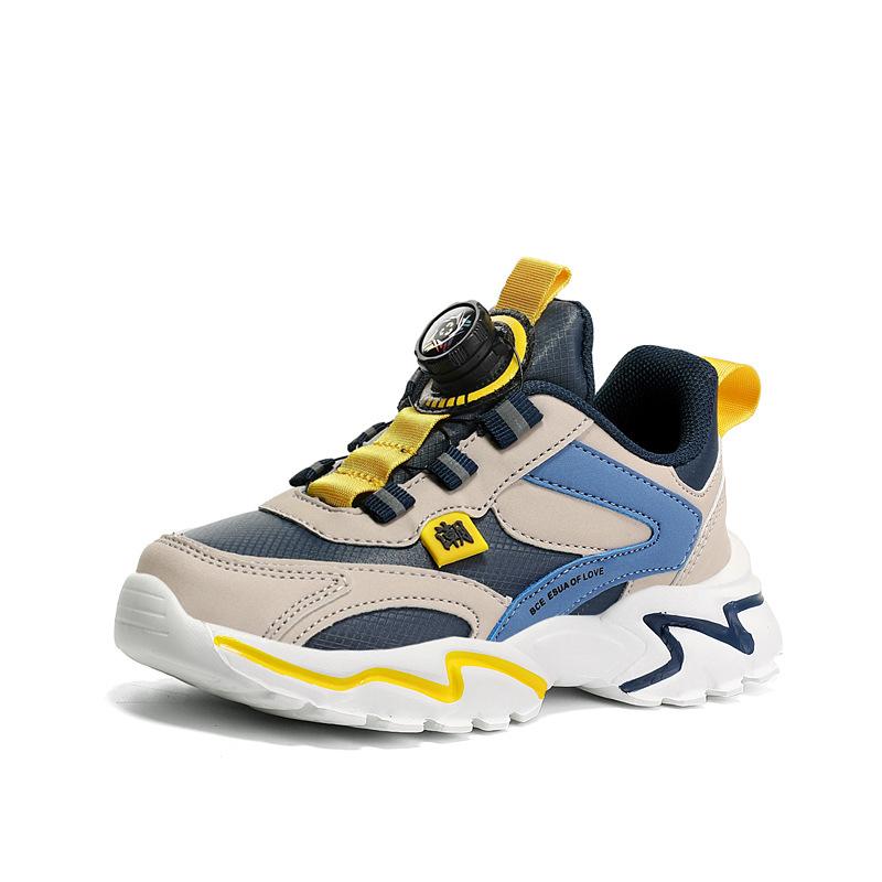 

K398 Classmate Children s Rotating Buckle Running Shoes Spring, Autumn and Winter Low-top Leather Boys Lightweight Sneakers Elementary School Student 40