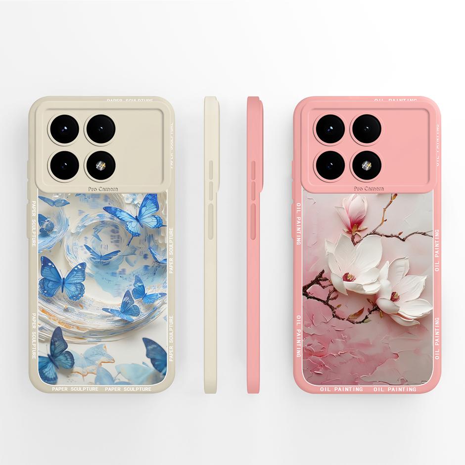 Case For Xiaomi Poco X6 Pro 5G Pretty Flowers Soft Silicone Shockproof Bumper Back Cover For XiaomiPocoX6 X6Pro Ultrathin Fundas