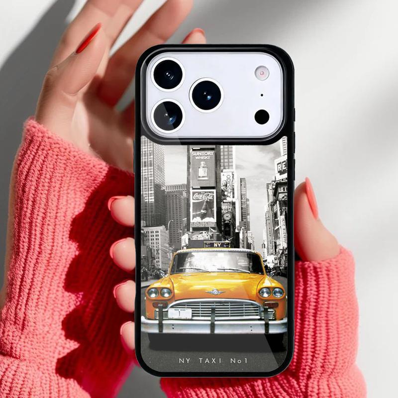 NYC Yellow Taxi Cabs Phone Case for iPhone 17 Air 16e 15 14 13 Pro Max Back Cover for 12 11 Pro Coque