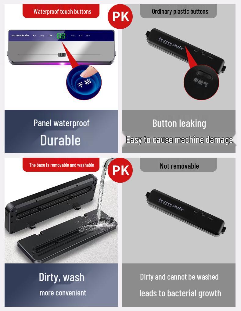 Vollautomatischer Vakuumierer aus Edelstahl zur Konservierung von trockenen und feuchten Lebensmitteln