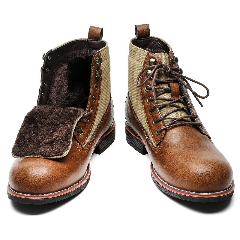 Men's boots, retro short boots, lace-up western boots, zipper bags without shoeboxes, spot fast delivery.