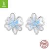 Dripping Oil Flower Stud Earrings Collection Mori Small Fresh S925 Sterling Silver Small Flower Stud Earrings