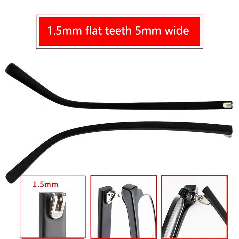 1Pair Eyeglasses Temple Arm Double Tooth Flat Teeth Tr90 Eyeglasses Replacement Anti-Slip Leg Glasses Repair Accessories