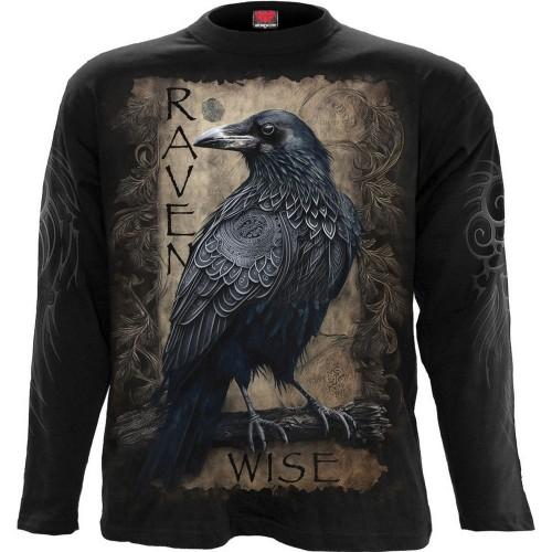 Spiral Direct Unisex Adult Raven Wise Back Print Long-Sleeved T-Shirt
