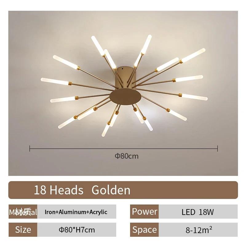 Oturma Odası Lambası LED Tavan Lambası Modern İç Mekan Aydınlatması Akrilik Nordic Yaratıcı Yelpaze Şekilli Yatak Odası Armatürü Ev Dekorasyonu Çocuk Odası