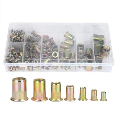 165PCs Rivet Nuts Set Hardware Fastener Hand Tools Knurled Industrial Accessory Copper Alloy