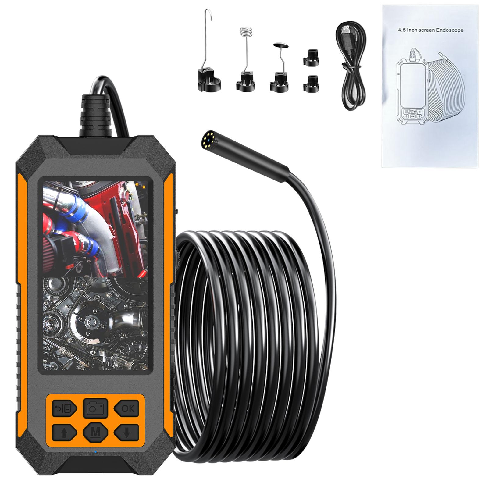 Industrial Endoscope 1080p HD Borescope Tools with IP Screen 4.5 and 8   LED Endoscopes with 33 Feet Semi   Snake Camera