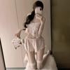 Sexy pajamas sexy deep V suspender top home shorts sweet little floral pajama set