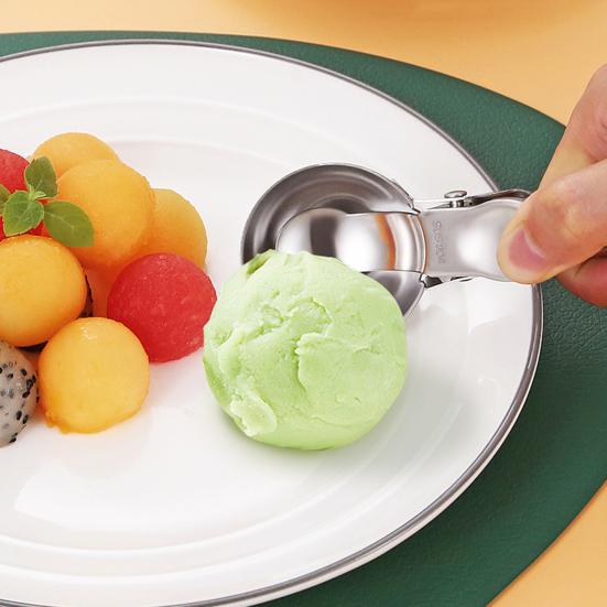 Pohodlná rukojeť Naběračka na zmrzlinu se zařízením na vybírání kuliček Otvor pro zavěšení Multifunkční Nerezová lžíce na těsto na sušenky Nástroj na dezerty