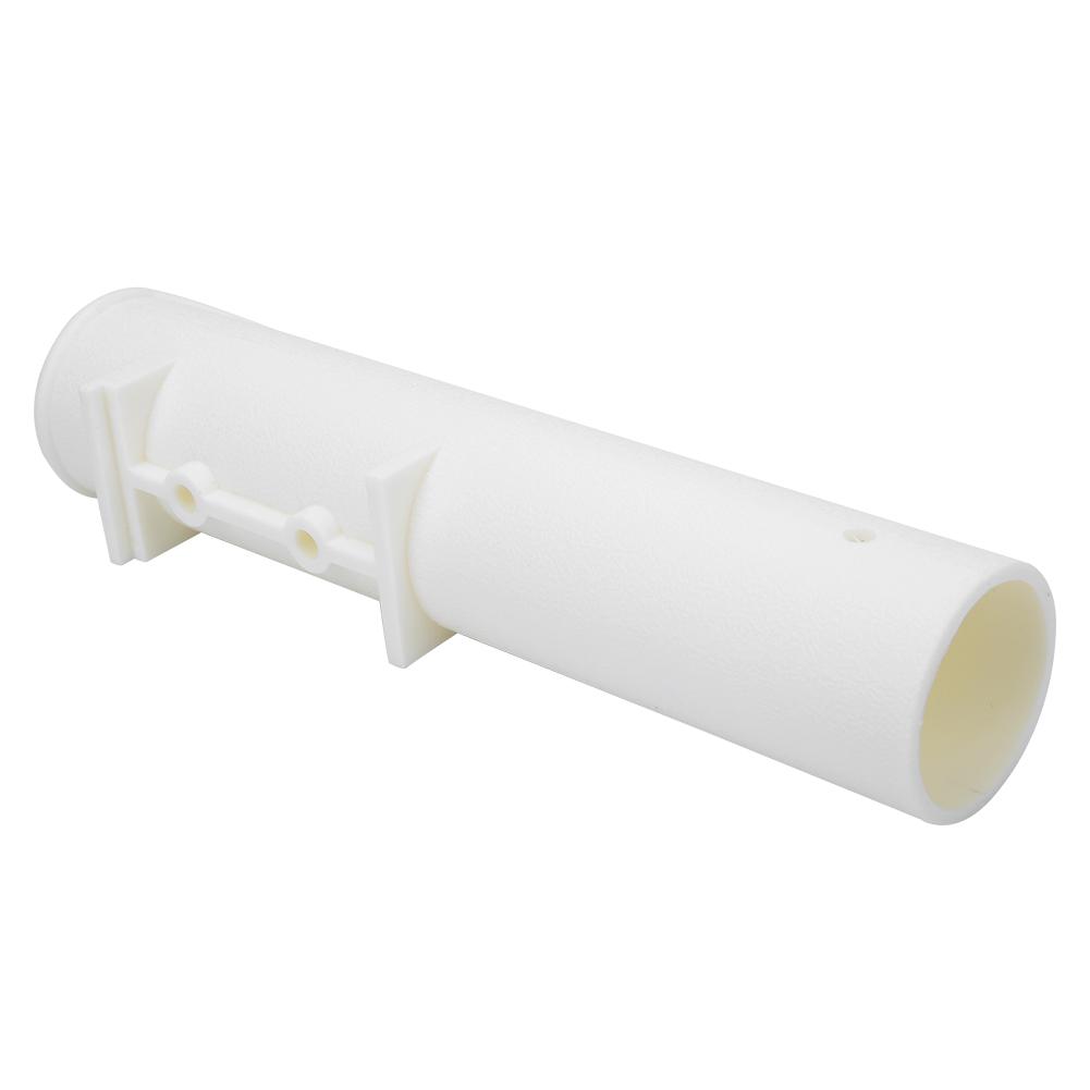 Plastic Fishing Rod Single Hole Bracket Holder Straight Side Mount Accessory White