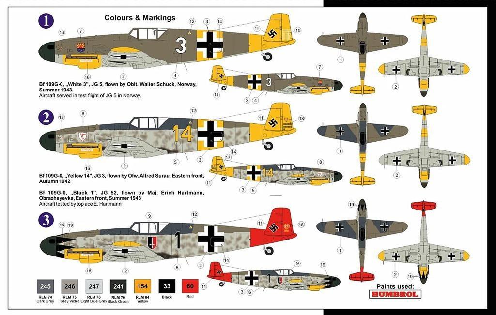 AZ Model Luftwaffe Messerschmitt Pilot Plastic Model AZM7547 1/72 Bf109G-0/V/Ace