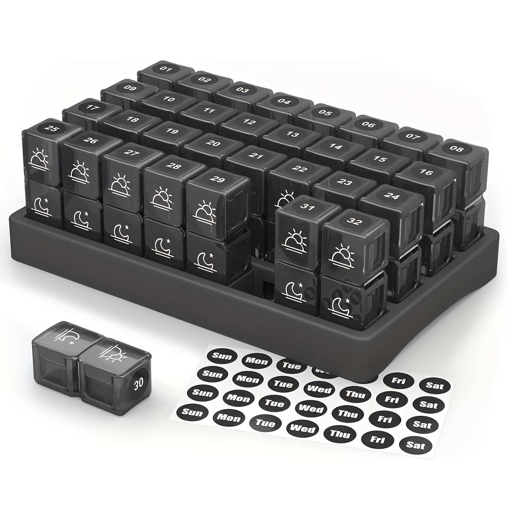 

Monthly Pill Organizer 2 Times a Day, 31Day Pill Box AM PM, One Month Pill Box Organizer AM PM to Hold Vitamins, Supplements