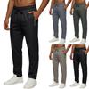 Pantalons décontractés légers, extensibles et respirants en soie glacée pour hommes, avec taille à cordon de serrage et poches zippées, pour un usage quotidien