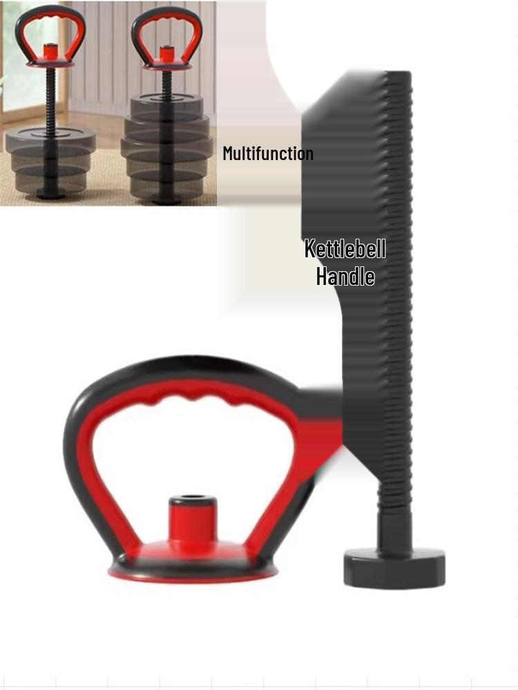 Environmentally Friendly Adjustable Kettlebell Handle with Rubberized Grip for Dumbbells and Push-Ups