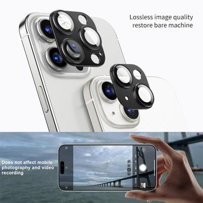 Phone Camera Lens Full Film Positioning Wrap Precise Hole Lens Shockproof Metal Cover Protection for iPhone