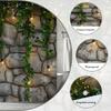 Rustic Stone Wall Shower Curtain Green Vines String Lights Nature Garden Design Cozy Bathroom Decor Waterproof Elevate Space
