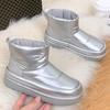 Fashion 3.5cm Handy Down Cloth Genuine Lesther Platform Wedge Winter Plush Warm Sneakers Comfy Ankle Boots Women Casual Autumn Shoes