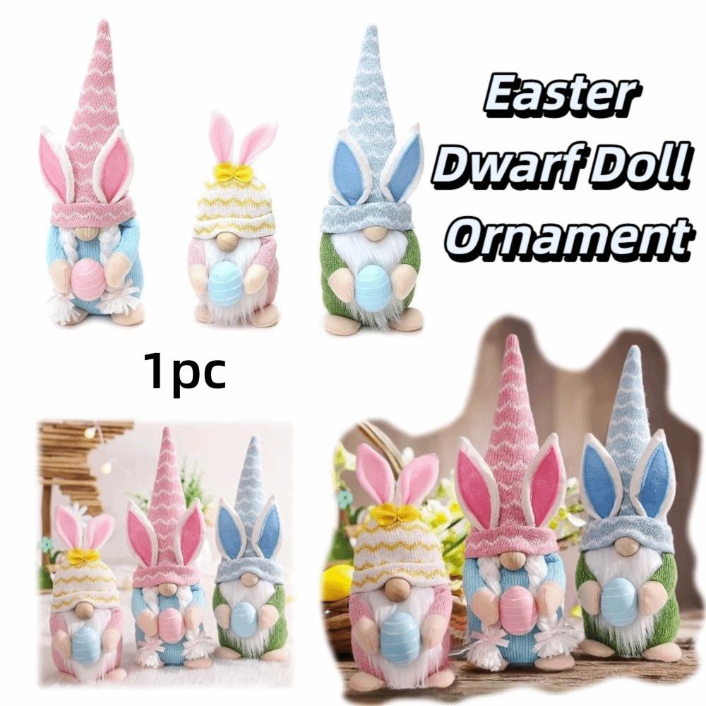 Knitted Fabric Easter Egg Doll Multicolor Design Rabbit Doll Easter Gnome Doll  Easter Decoration