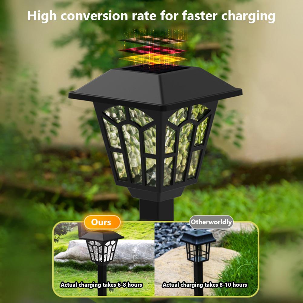 Solar Pathway Lights, 2 Pack LED Solar Lights Outdoor Waterproof, Solar Powered Stake Lights Landscape Lighting For Patio Yard Lawn Walkway Driveway