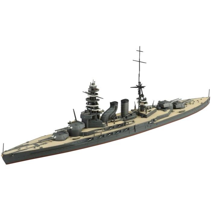 AOSHIMA 1/700 Waterline Series No. 124 Japanese Navy Battleship Nagato Curved Smokestack Plastic Model