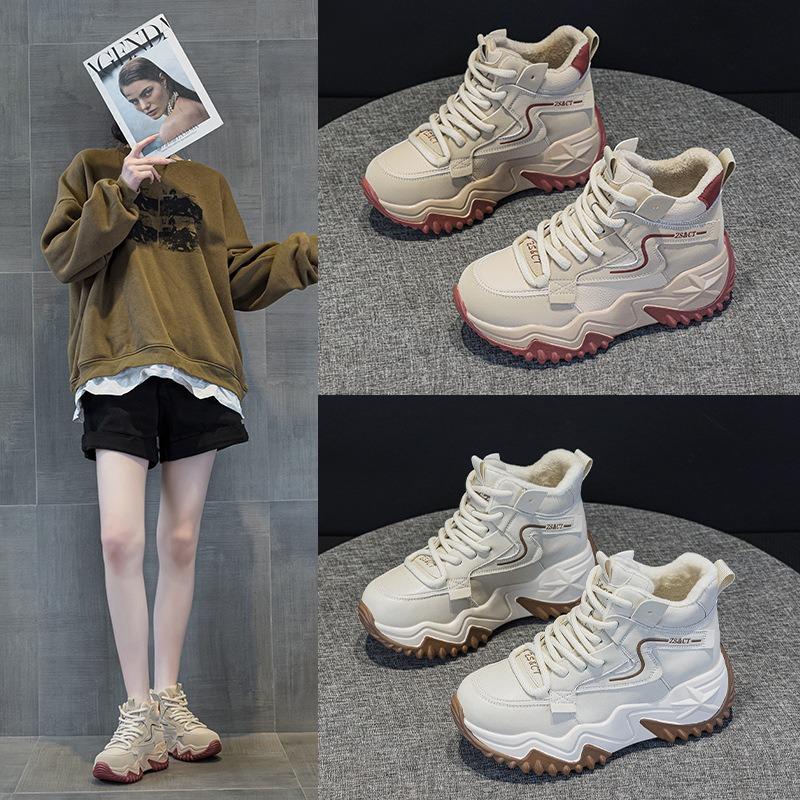 9962 leather high-top shoes children's new versatile autumn and winter platform sports and leisure shoes