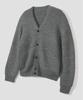 AGOD Hairy Ribbed Knit Cardigan [Heather Grey]