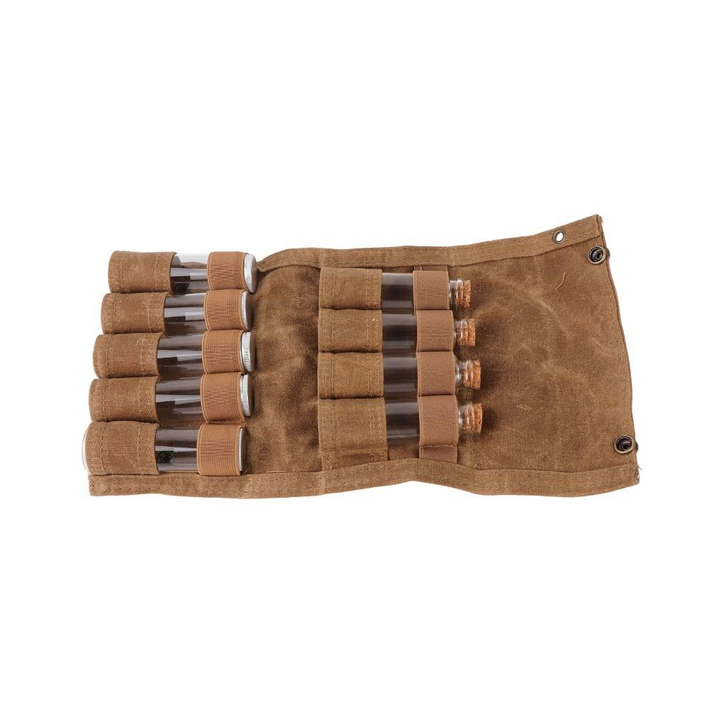 

9 Pcs Mini Tube Portable Spice Bag Canvas Travel Spice Kit Camping Spice Kit Outdoor Camping хакі