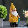 Garden Gnome Statue, Yellow Gnome with Umbrella, Outdoor Landscape Decoration, Garden, Courtyard, and Lawn Decor