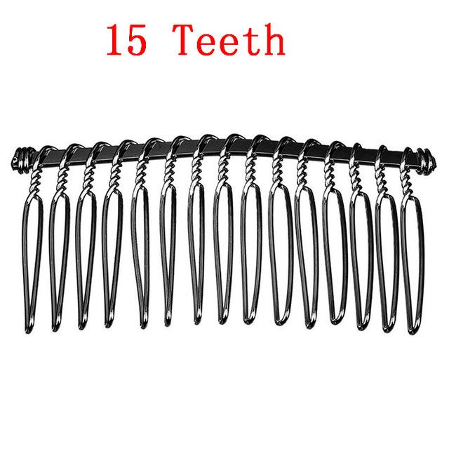 6pcs/lot 10 15 20 30 Teeth Black/Rhodium Hairpin Combs Wedding Hair Accessories Bridal Hair Combs DIY Jewelry Findings
