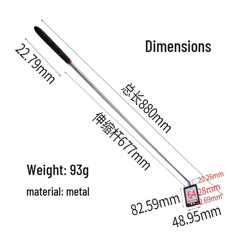 Multi-functional Telescopic Car Inspection Mirror with Reflective Light