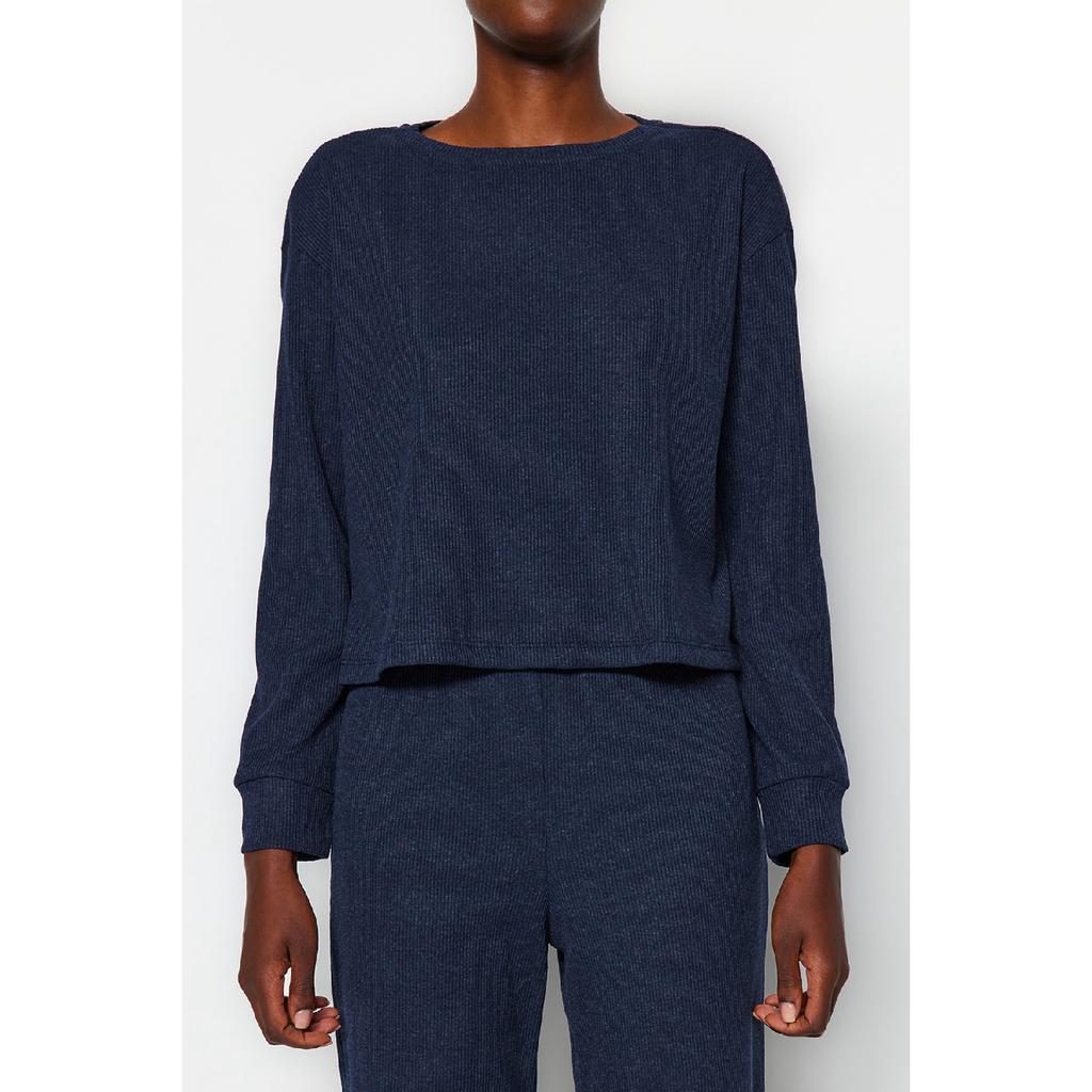 Svart strikket pyjamassett med ledning Thmaw21pt0009