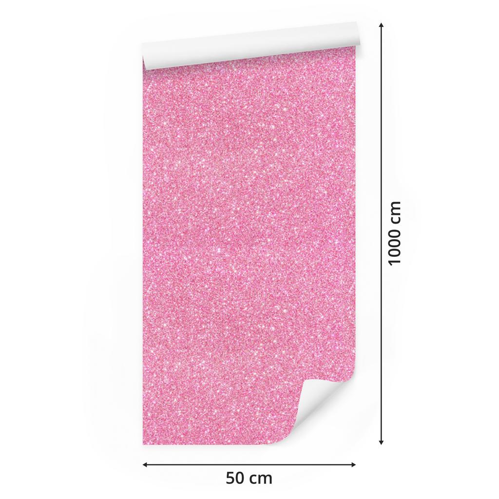 Glitter Wallpaper Powder Pink Top, Powder Pink Bottom 50x1000