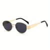 4PCS Oval Sunglasses Small Frame Retro Simple Small Round Metal Fashion Women's Sunglasses
