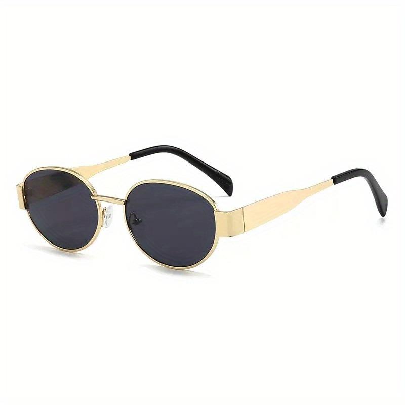 4PCS Oval Sunglasses Small Frame Retro Simple Small Round Metal Fashion Women's Sunglasses