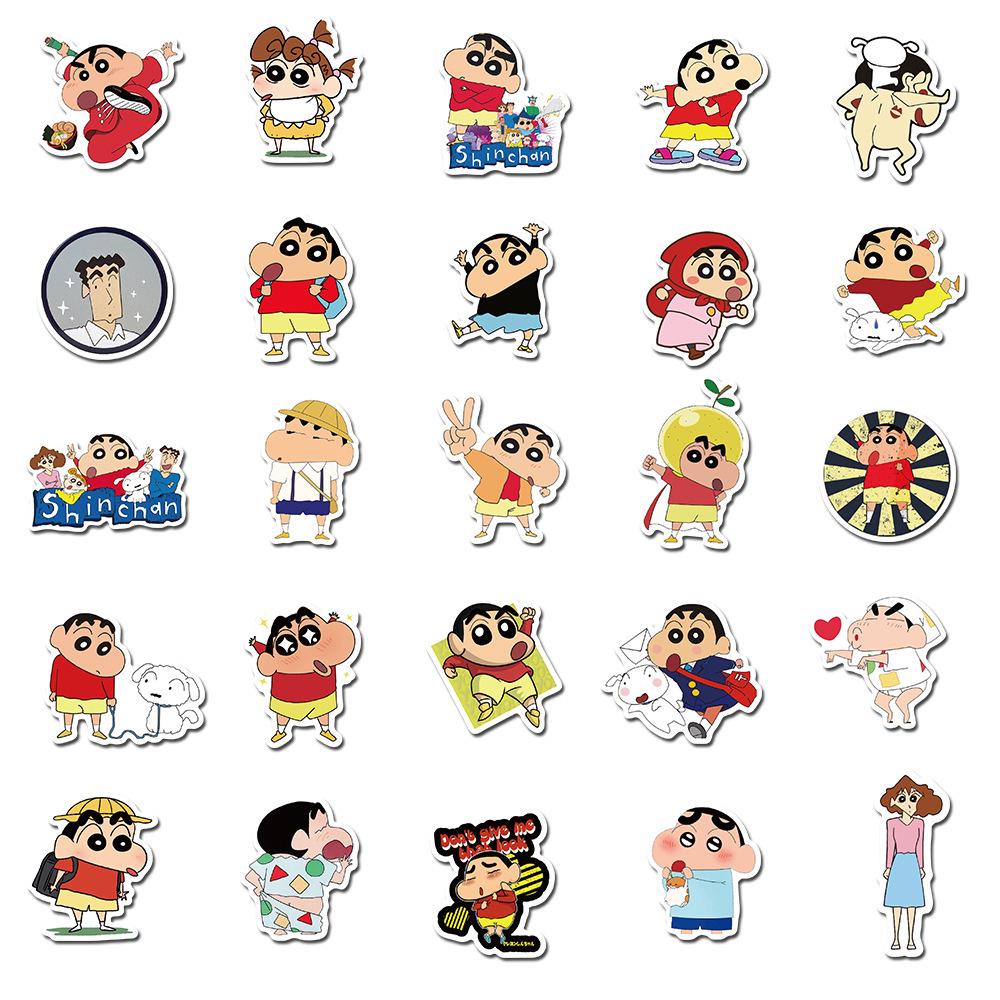 50 Cartoon Crayon Shin-chan Waterproof Stickers for Laptops, Suitcases, or Guitars
