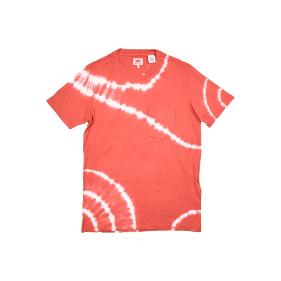 

Мужская футболка Levis с коротким рукавом и круглым вырезом, с принтом тай-дай, красная 29813-0050 M