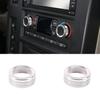 Aluminum Alloy Interior Air Conditioner Switch Knob Ring Cover Trim for Hummer H2 2003-2007,AC Control Knob Cover Trim Accessories (Silver)