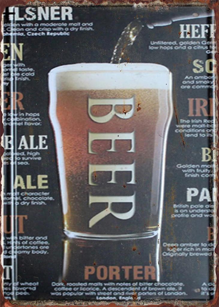 Vintage Beer  Whiskey Themed License Plate Style Aluminum Metal Sign Retro Bar  Man Cave Wall Art Decor for Pub Garage and H