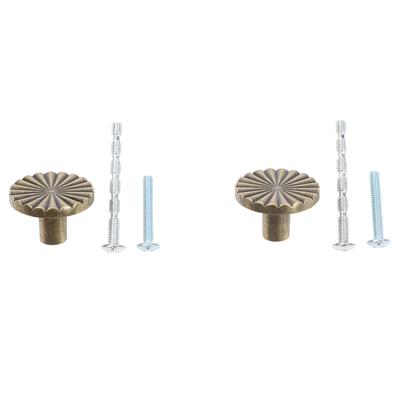Furniture Makeover Antique Brass Cabinet Knobs Drawer Pulls Zinc Alloy Construction Rounded Grip Design For Kitchen Drawers